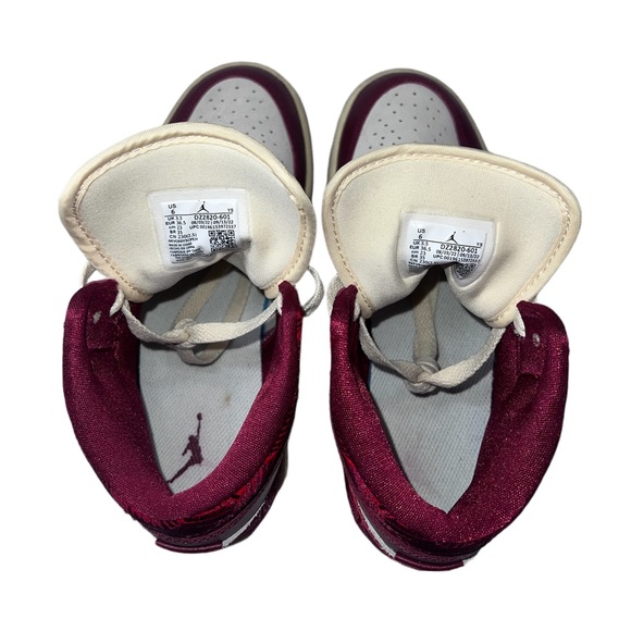 Air Jordan 1 Mid Burgundy Maroon Cream/Ivory Youth 6Y DZ2820-601 - Picture 10 of 11